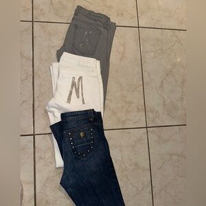 Guess by Marciano Women's Jeans - Gray, White, and Blue